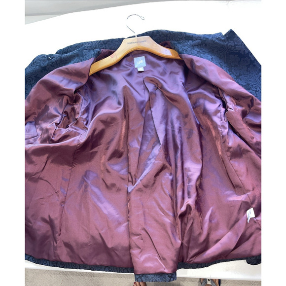 J Jill Sz 14P Petite Black Carpet Bag Jacket Button Front Blazer Career Lined - Picture 7 of 13